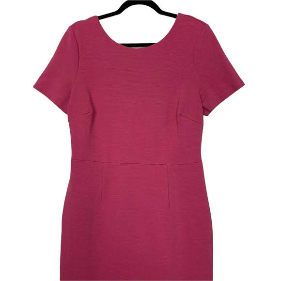 Boden Ribbed Short Sleeve Cutout Back Fitted Empire Waist Pencil Dress US 12R - Picture 2 of 8